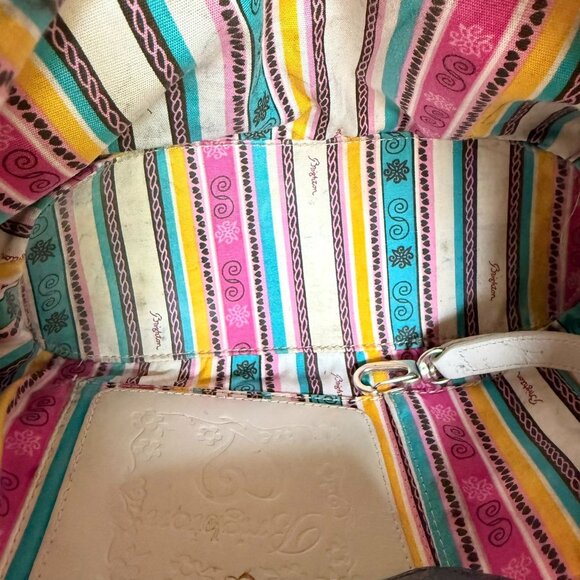 Brighton Woven Straw Shoulder Bag Colorful Striped Hobo Tote Boho Beach Coastal - Picture 9 of 13